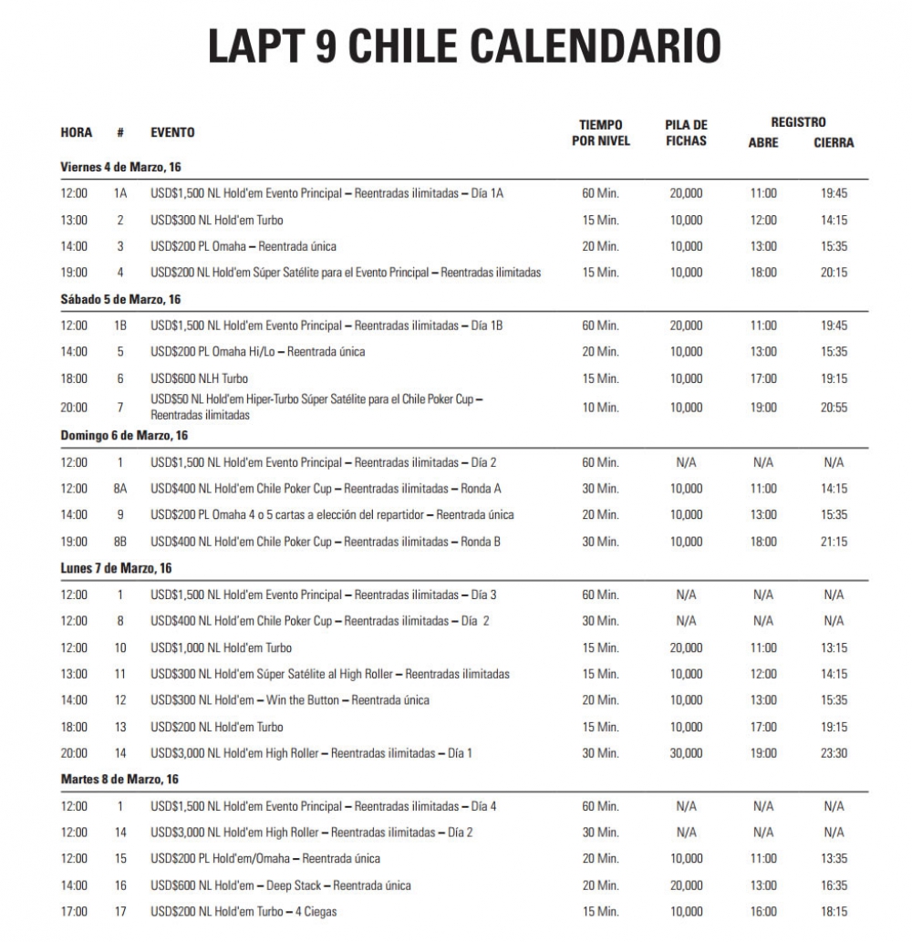 calendario LAPT9